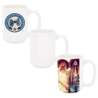 15 oz White Glossy Ceramic Mug