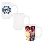 15 oz White Glossy Ceramic Mug