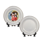 8" Double Gold Trim Plate - Ceramic