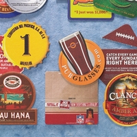 40 point pulp board coasters in a special die cut shape... from ASI 45540...