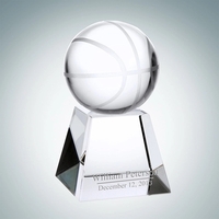 Solid crystal basketball award attached on a solid crystal pedestal.... from...