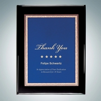Black Royal Piano Finish Plaque - Blue Victory Plate