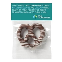 Chocolate Covered Pretzel Knot in Header Bag