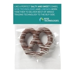Chocolate Covered Pretzel Knot in Header Bag