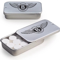 Customizable slide tin that measures 2.75" x 1.625" x .5" and... from ASI...