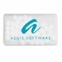 Credit card shaped container filled with sugar-free peppermints... from ASI...