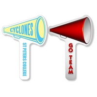 Megaphone shaped rally hand fan made of weatherproof recyclable plastic...