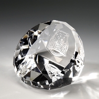 Award- Standing optical crystal faceted dome and paperweight.... from ASI...