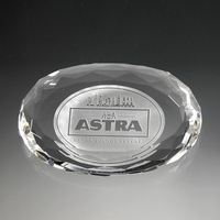 Awards-oval shaped paperweight optical crystal award/trophy.... from ASI...