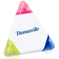 Triangle shaped highlighter with 3 ink colors.... from ASI 39552 BEL Promo