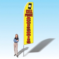 Advertising banner flag package with 15 foot pole, cell phone accessories......