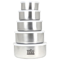 10 PC STAINLESS STEEL BOWL SET WITH LIDS