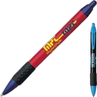 Ballpoint pen with black grip section and colored barrel.... from ASI 52493...