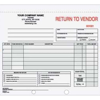 Carbonless three part return to vendor form.... from ASI 52493 Ennis Inc