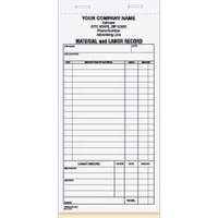 Materials and labor record form book with wrap around cover.... from ASI...