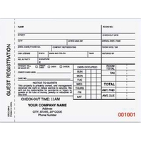 Carbonless hotel guest registration form with 2 parts.... from ASI 52493...