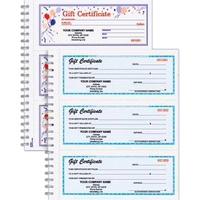 Gift Certificate Wire Bound Book