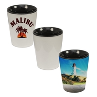 1.5 oz Two-Tone Black Ceramic Shot Glass
