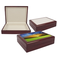 6" x 8" wooden jewelry box with sublimation photo tile lid.... from ASI 77988...