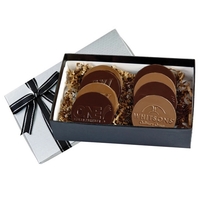 Chocolate covered cookies and 1 premium confection in gift box.... from ASI...