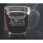 16 Oz. Glass Bistro Coffee Mug - Deep Etch