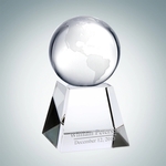 Clear Ocean Globe with Crystal Base