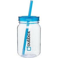 25 oz Tritan (TM) copolyester mason jar with color acrylic lid... from ASI...