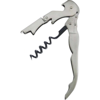 Waiter's corkscrew that features a stainless steel body and a two-wheel......