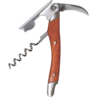 Stainless steel corkscrew that features a rosewood color inset.... from ASI...