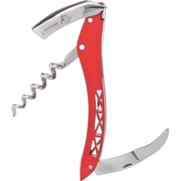 Red enamel corkscrew that features steel directly from the Golden Gate......