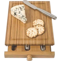 Bamboo Cheese Case / Cutting Board, 3 Tools