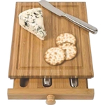 Bamboo Cheese Case / Cutting Board, 3 Tools