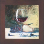Ceramic Trivet With Wine Glass and Fruit Art Image