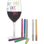 Neon Wine Glass Marker, Set of Two - Purple & Green