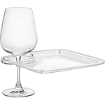 Square Party Plate w/ Stemware Holder (Set of 4)