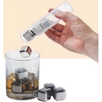 Customizable Steel-Ice™ 1 square inch stainless steel ice cubes with...