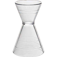 Customizable plastic double jigger with 1/2, 3/4, 1, 2 and 3... from ASI...