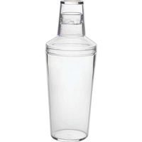 Customizable three-piece plastic cocktail shaker set with 18 ounce, 9" x......