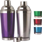 Double Wall Stainless Steel Cocktail Shaker, Translucent Pla