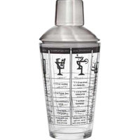 Recipe Cocktail Shaker, Stainless Steel/Glass, 16 oz