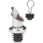 Bottle Pourer With Stopper, Chrome Plated