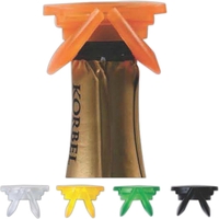 Flexible 3" champagne bottle stopper with spring-loaded, fold up silicone...