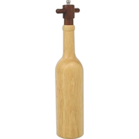 Wine bottle-shaped 14 3/4" x 2 7/8" hardwood peppermill with T-top... from...
