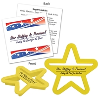 Customizable star shaped cookie cutter with branded recipe card.... from ASI...