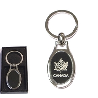 Oval shape chrome metal key holder with gift case... from ASI 74585 Nu Promo...