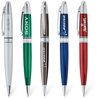 Solid brass twist action ballpoint pen with black ink and polished... from...