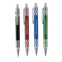 Click-action ballpoint pen with colors panes on the bottom and top... from...