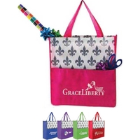 Fleur de Lis - 115gsm laminate tote with 80gsm non-woven front... from ASI...