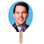 Tennis Racquet Sandwiched Hand Fan Full Color