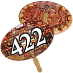 Oval/Football Auction Hand Fan Full Color